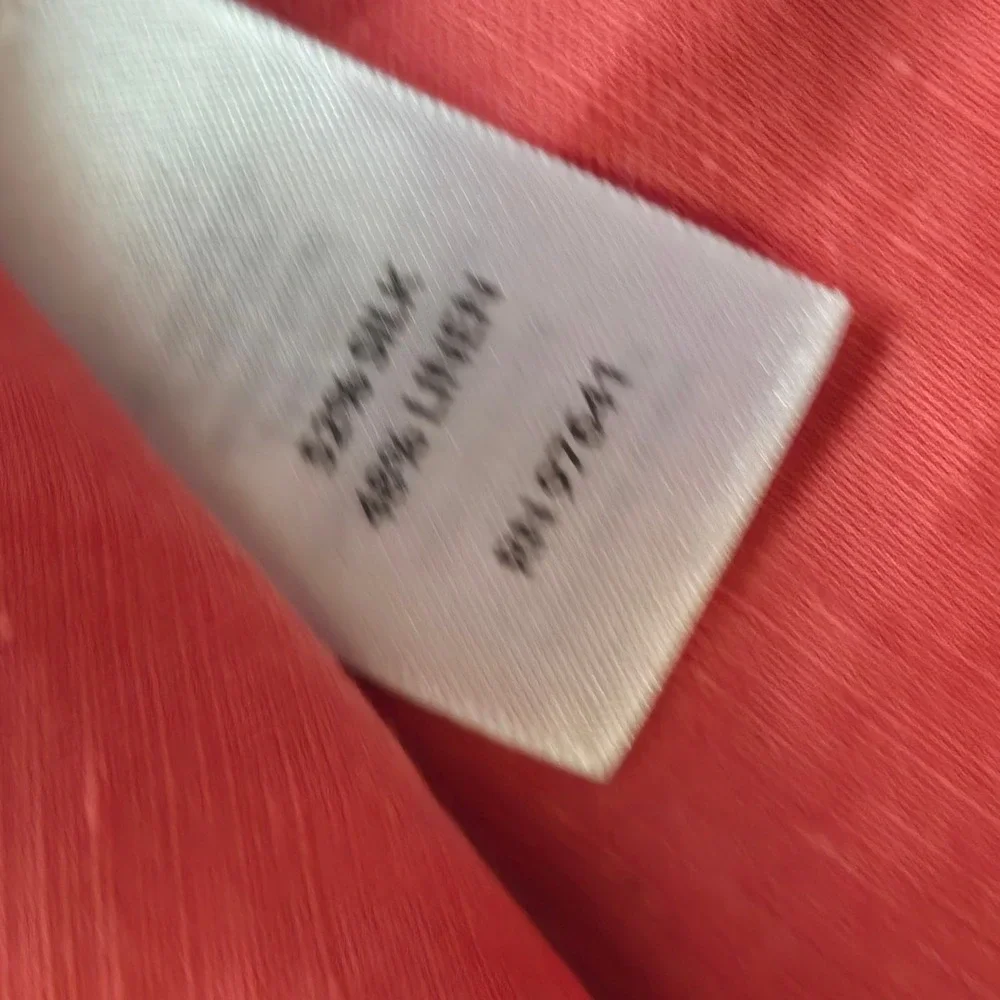 J. Jill Dress & Jacket Set Women XL/L Petite Coral Silk Linen 2 Piece Co-ord